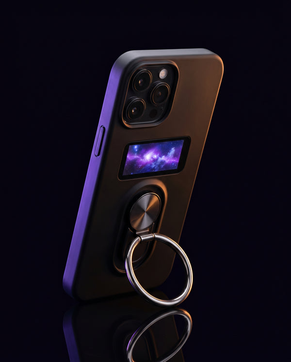 Lumeille LED Case with ring stand — dark void background